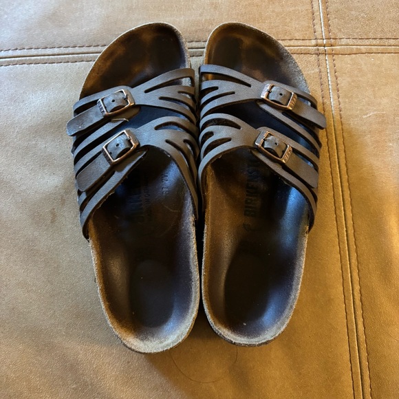 Birkenstock Granada Footbed Sandals 38 Narrow brown leather - Picture 6 of 9